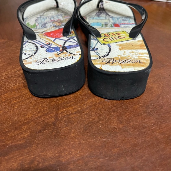 Brighton Jewelled Flip Flops Wedge Sandal Paris Chic - Picture 4 of 8